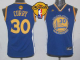 Revolution 30 Golden State Warriors #30 Stephen Curry Blue The Finals Patch Stitched Youth NBA Jersey