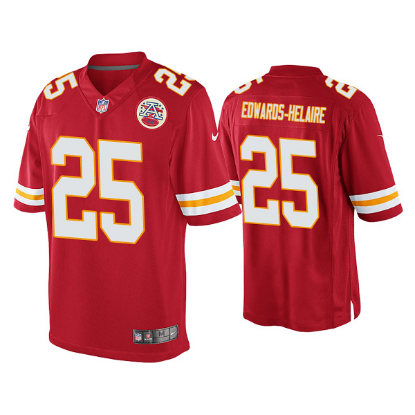 Men's #25 Clyde Edwards-Helaire Kansas City Chiefs Red 2020 NFL Draft Game Jersey