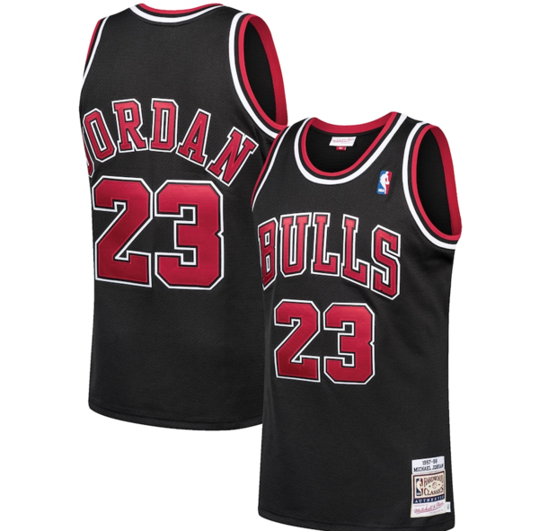 Men's Chicago Bulls #23 Michael Jordan Mitchell & Ness 1997-98 Hardwood Classics Black Jersey