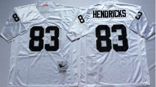 Mitchell And Ness Las Vegas Raiders #83 Ted Hendricks White Throwback Stitched NFL Jersey