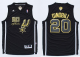 Men's San Antonio Spurs #20 Manu Ginobili Black(Gold No.) Champions Stitched NBA Jersey