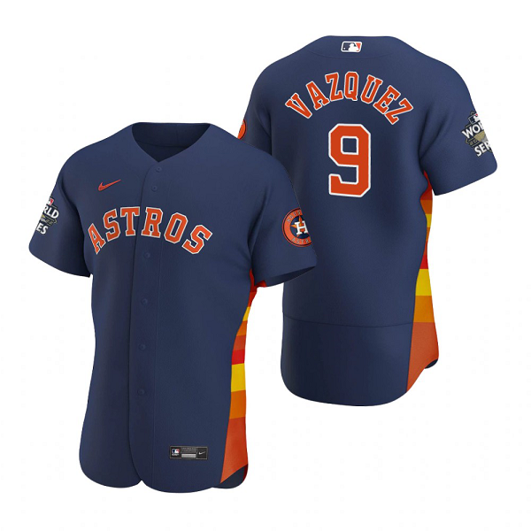 Men's Houston Astros Christian Vazquez Navy 2022 World Series Flex Base Jersey