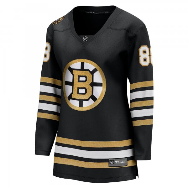 Women's Boston Bruins David Pastrnak Fanatics Black 100th Anniversary Premier Breakaway Player Jersey