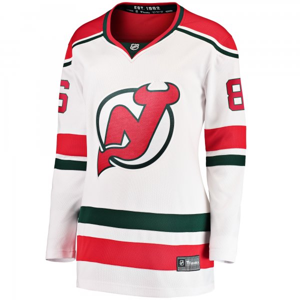 Women's New Jersey Devils Jack Hughes Fanatics White 2022/23 Heritage Premier Breakaway Jersey