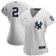 Women's Nike New York Yankees #2 Derek Jeter White Navy 2020 Hall of Fame Induction Jersey