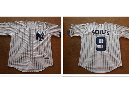 Men's New York Yankees #9 Graig Nettles White Button Cool Base MLB Jersey