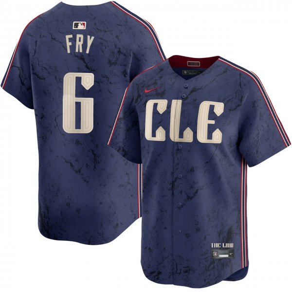 Men's Cleveland Guardians #6 David Fry 2024 Navy City Connect Limited MLB Jersey