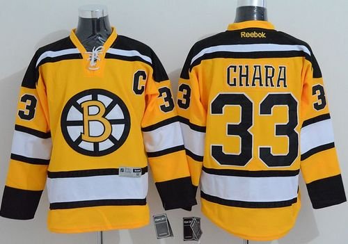 Boston Bruins #33 Zdeno Chara Yellow Stitched NHL Jersey