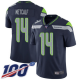 Men's Seattle Seahawks #14 D.K. Metcalf Steel Blue Team Color Stitched NFL 100th Season Vapor Limited Jersey