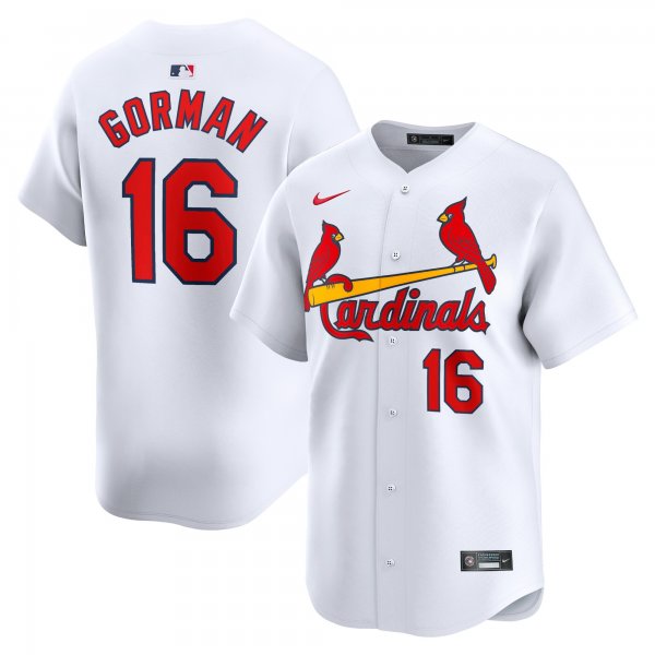 Men's St. Louis Cardinals #16 Nolan Gorman Nike White Home Limited Player Jersey