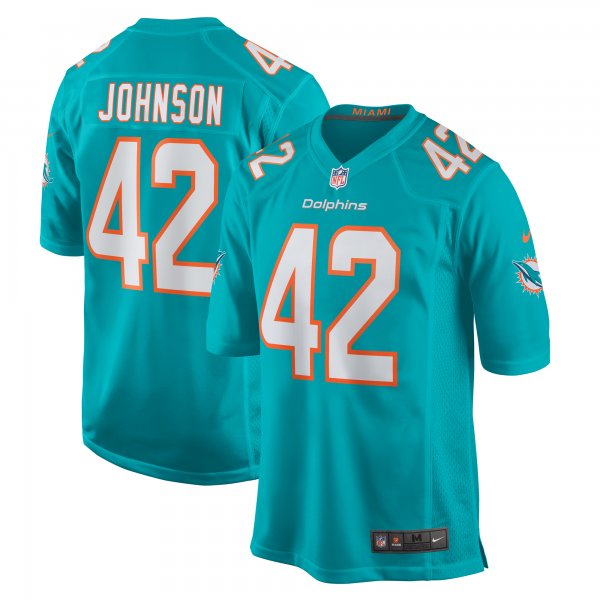 Men's Miami Dolphins Alexander Johnson Nike  Aqua  Game Jersey