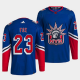 Men's New York Rangers #23 Adam Fox Blue 2022 Reverse Retro NHL Jersey