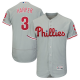 Men's Philadelphia Phillies #3 Bryce Harper Majestic MLB Road Flexbase Collection Player Gray Jersey