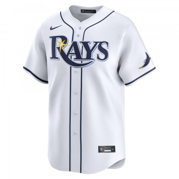 Men's Tampa Bay Rays Junior Caminero Nike White Home Limited Player Jersey