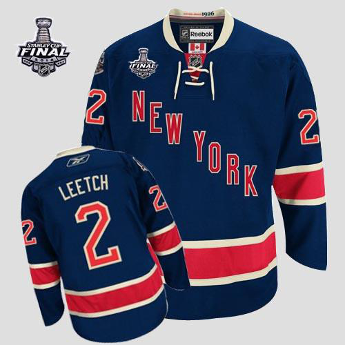 New York Rangers #2 Brian Leetch Dark Blue Third With 2014 Stanley Cup Finals Stitched NHL Jersey