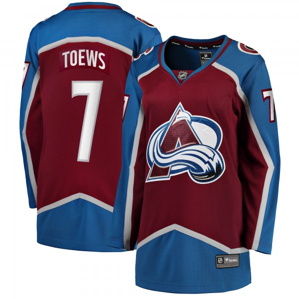 Women's Colorado Avalanche Devon Toews Fanatics Burgundy Home Breakaway Player Jersey