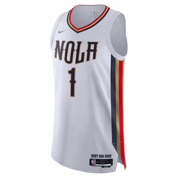 Men's New Orleans Pelicans Zion Williamson Nike White 2021/22 Swingman Jersey - City Edition