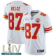 Kansas City Chiefs #87 Travis Kelce White Super Bowl LIV Bound Men's Stitched NFL Vapor Untouchable Limited Jersey