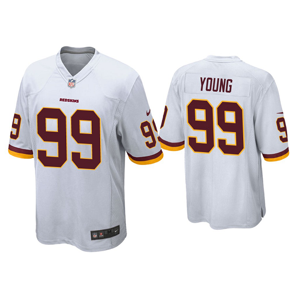 Men's #99 Chase Young Washington Redskins White 2020 NFL Draft Game Jersey