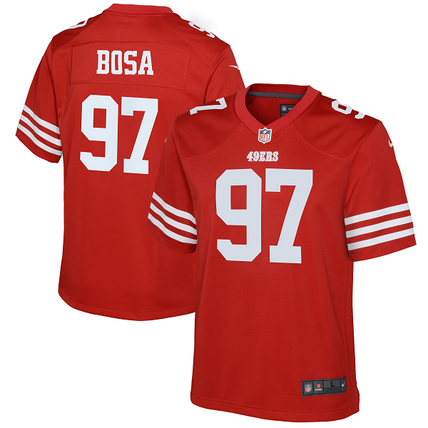 Youth San Francisco 49ers Nick Bosa Nike Scarlet Game Jersey-(2022 New Style)