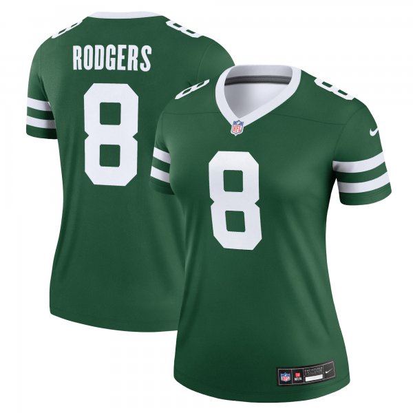 Women's New York Jets Aaron Rodgers Nike Legacy Green Legend Jersey