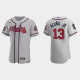 Men's Atlanta Braves #13 Ronald Acuna Jr. Gray Road 2021 MLB All-Star Jersey