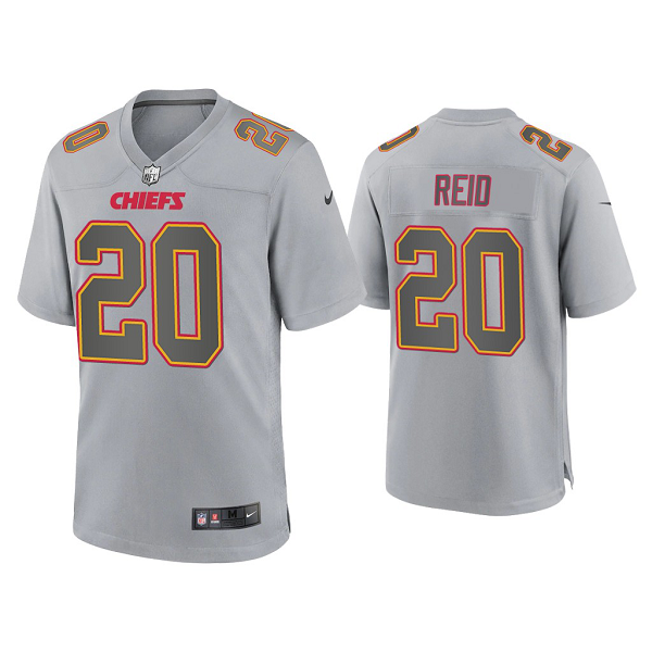 Men's Kansas City Chiefs Justin Reid Gray Atmosphere Fashion Game Jersey