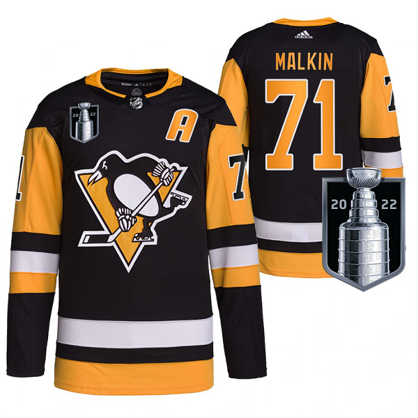 Men's Pittsburgh Penguins Evgeni Malkin 2022 Stanley Cup Playoffs #71 Black Jersey