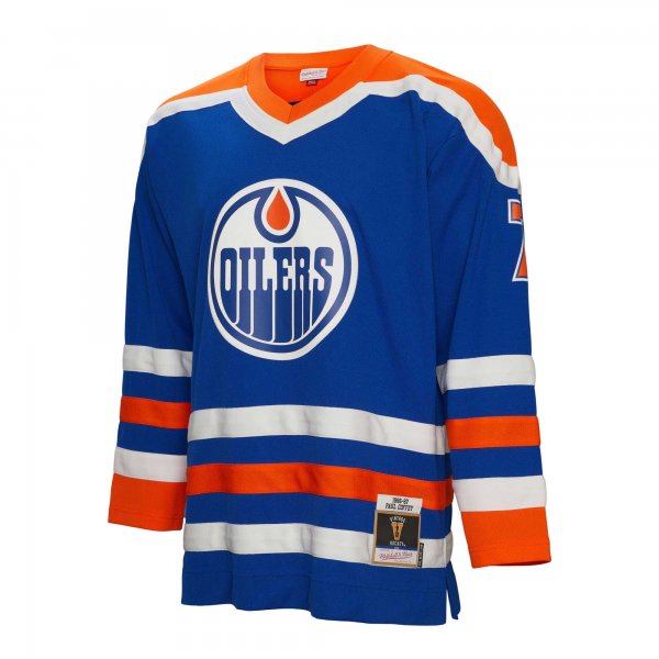 Men's Edmonton Oilers Paul Coffey Mitchell & Ness Royal  1986/87 Blue Line Player Jersey