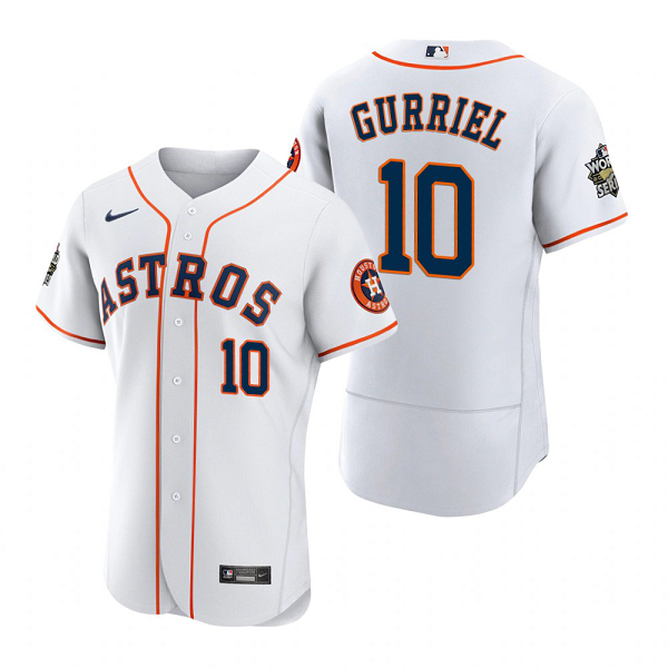 Men's Houston Astros Yuli Gurriel White 2022 World Series Flex Base Jersey