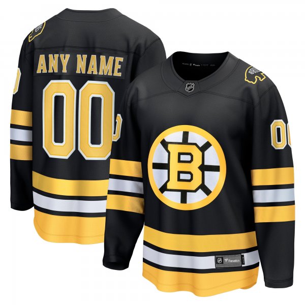 Men's Boston Bruins Black Home Breakaway Custom Jersey