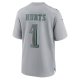 Youth Philadelphia Eagles Jalen Hurts Nike Gray Super Bowl LVII Patch Atmosphere Fashion Game Jersey