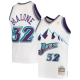 Men's Utah Jazz #32 Karl Malone Mitchell And Ness White 1996-97 Hardwood Classics White Swingman NBA Jersey