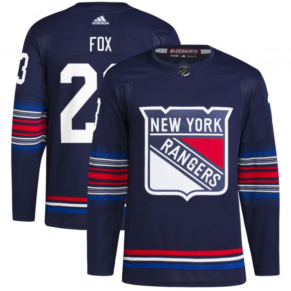 Men's New York Rangers #23 Adam Fox adidas Navy Alternate Primegreen Player Jersey