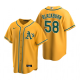 Men's Oakland Athletics #58 Paul Blackburn Gold Alternate MLB Jersey