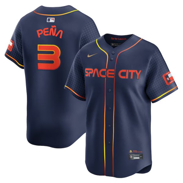 Men's Houston Astros Jeremy Pe?a Nike Navy City Connect Limited Player Jersey