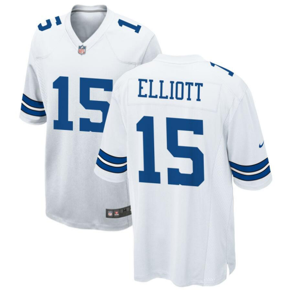 Men's Nike Dallas Cowboys #15 Ezekiel Elliott Stitched Jersey White Limited Jersey