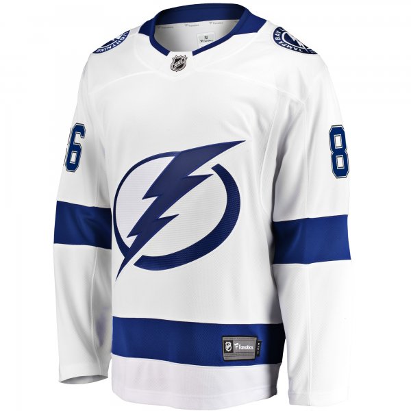 Men's Tampa Bay Lightning Nikita Kucherov Fanatics White Away Premier Breakaway Player Jersey