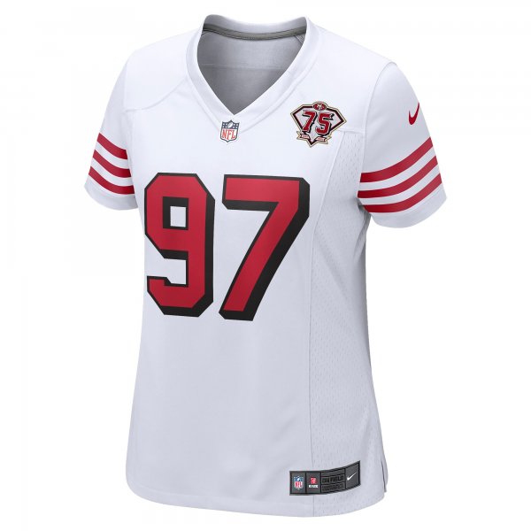 Women's San Francisco 49ers Nick Bosa Nike White 75th Anniversary 2nd Alternate Game Jersey