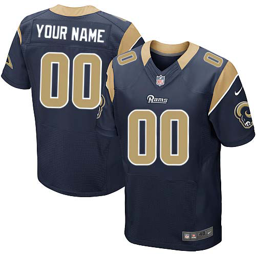 Nike Los Angeles Rams Customized Navy Blue Stitched Elite Men's NFL Jersey