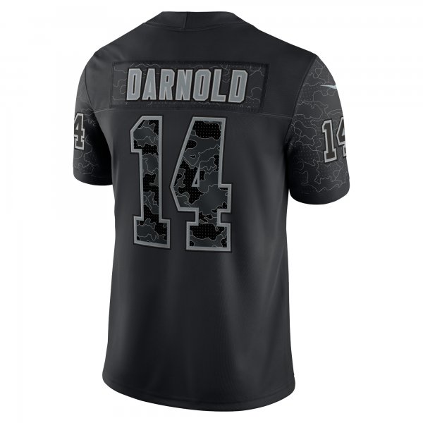 Men's Carolina Panthers Sam Darnold Nike Black RFLCTV Limited Jersey