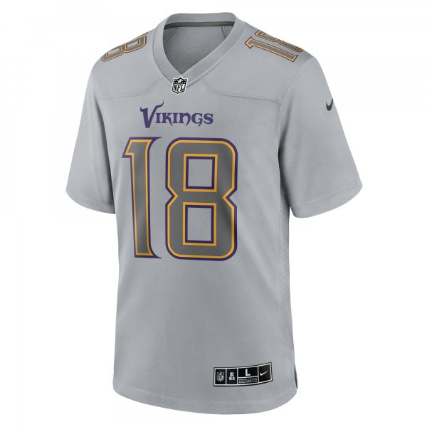 Men's Minnesota Vikings Justin Jefferson Nike Gray Atmosphere Fashion Game Jersey