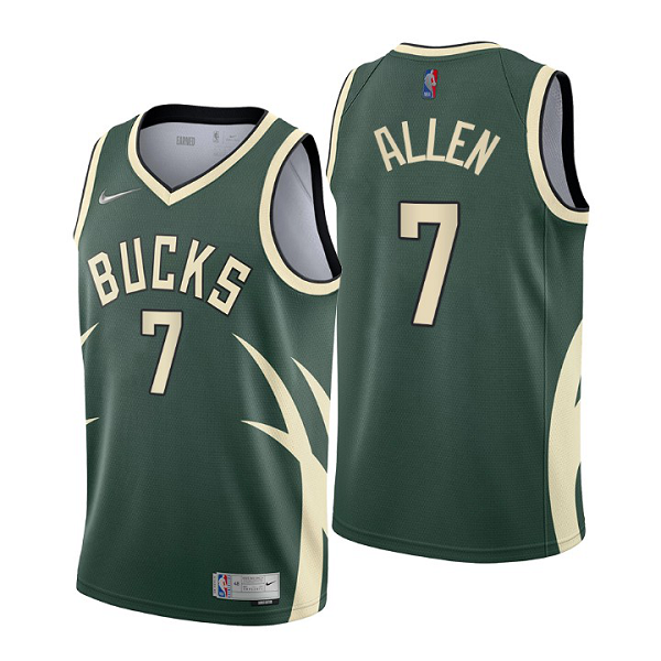 Men's Milwaukee Bucks #7 Grayson Allen 2021 NBA Finals Champions Green Jersey