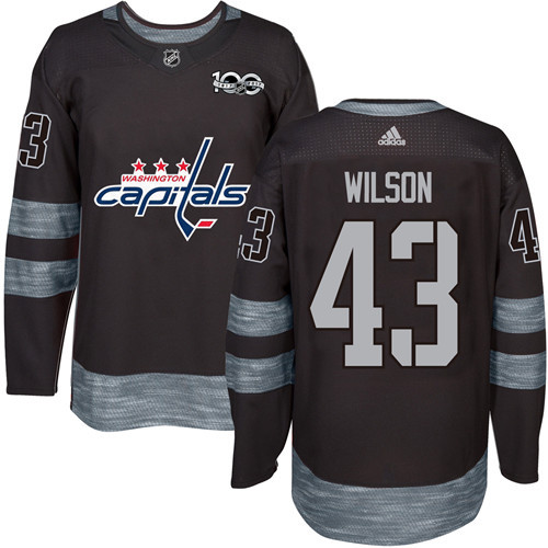 Adidas Washington Capitals #43 Tom Wilson Black 1917-2017 100th Anniversary Stitched NHL Jersey