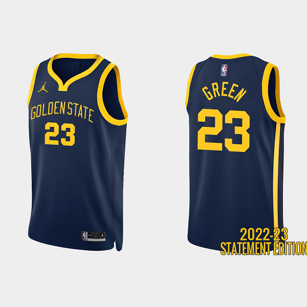 Men's Golden State Warriors #23 Draymond Green 2022-23 Statement Edition Navy NBA Jersey