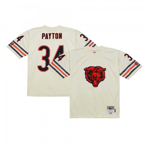 Men's Chicago Bears Walter Payton Mitchell & Ness Cream Chainstitch Legacy Jersey