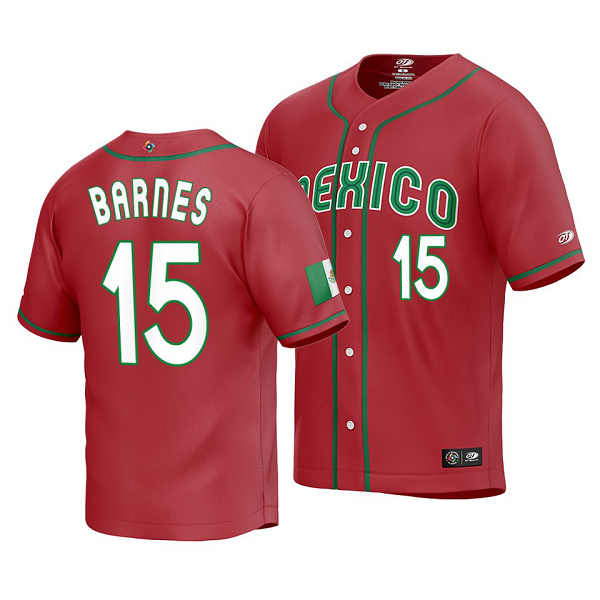 Mexico Baseball Austin Barnes 2023 World Baseball Classic Red Replica Jersey