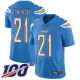 Men's Los Angeles Chargers #21 LaDainian Tomlinson Electric Blue Alternate Stitched NFL 100th Season Vapor Limited Jersey