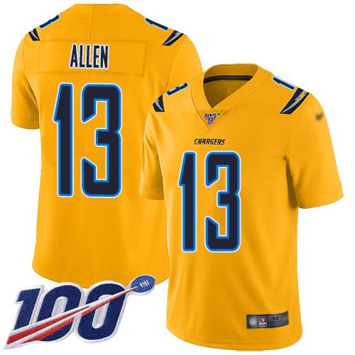 Los Angeles Chargers #13 Keenan Allen Gold Youth Stitched NFL Limited Inverted Legend 100th Season Jersey