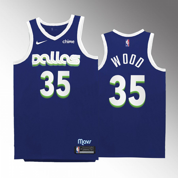 Men's NBA Dallas Mavericks Christian Wood Mavericks #35 Blue 2022-23 City Edition Jersey